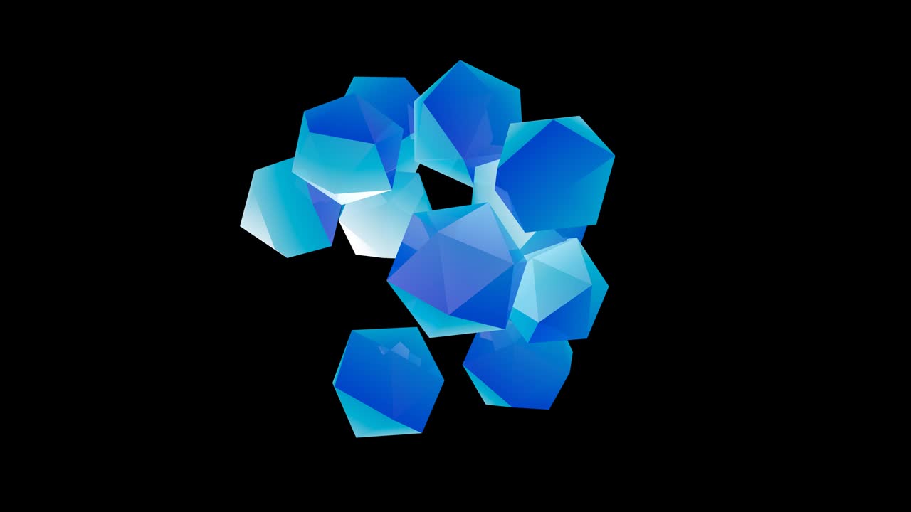 기하학적 모양의 추상적인 3d 애니메이션, 애니메이션 배경