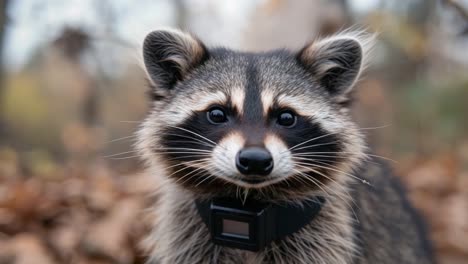 close-up portrait of a raccoon