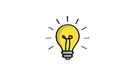 light bulb or ideas - cartoon animated sketch lines.