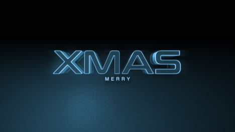 dark monochrome merry xmas text on blue gradient