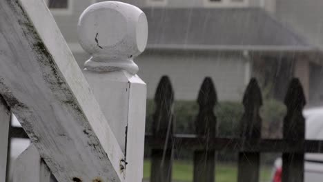 rain pouring off porch in houston