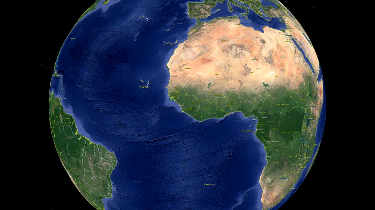 발과 함께 토고: 우주에서 3d 지구 - 토고 외부로 확대