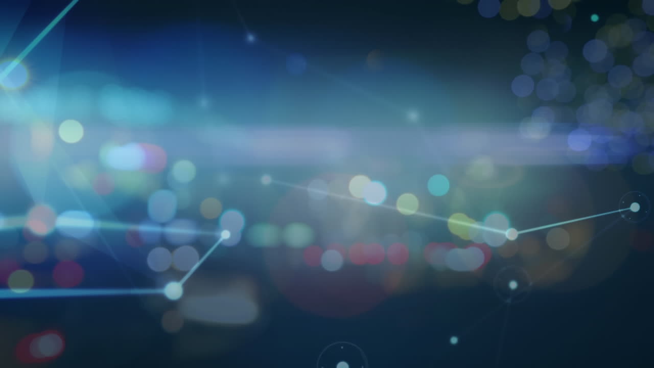 Animation of network of connections over light trails