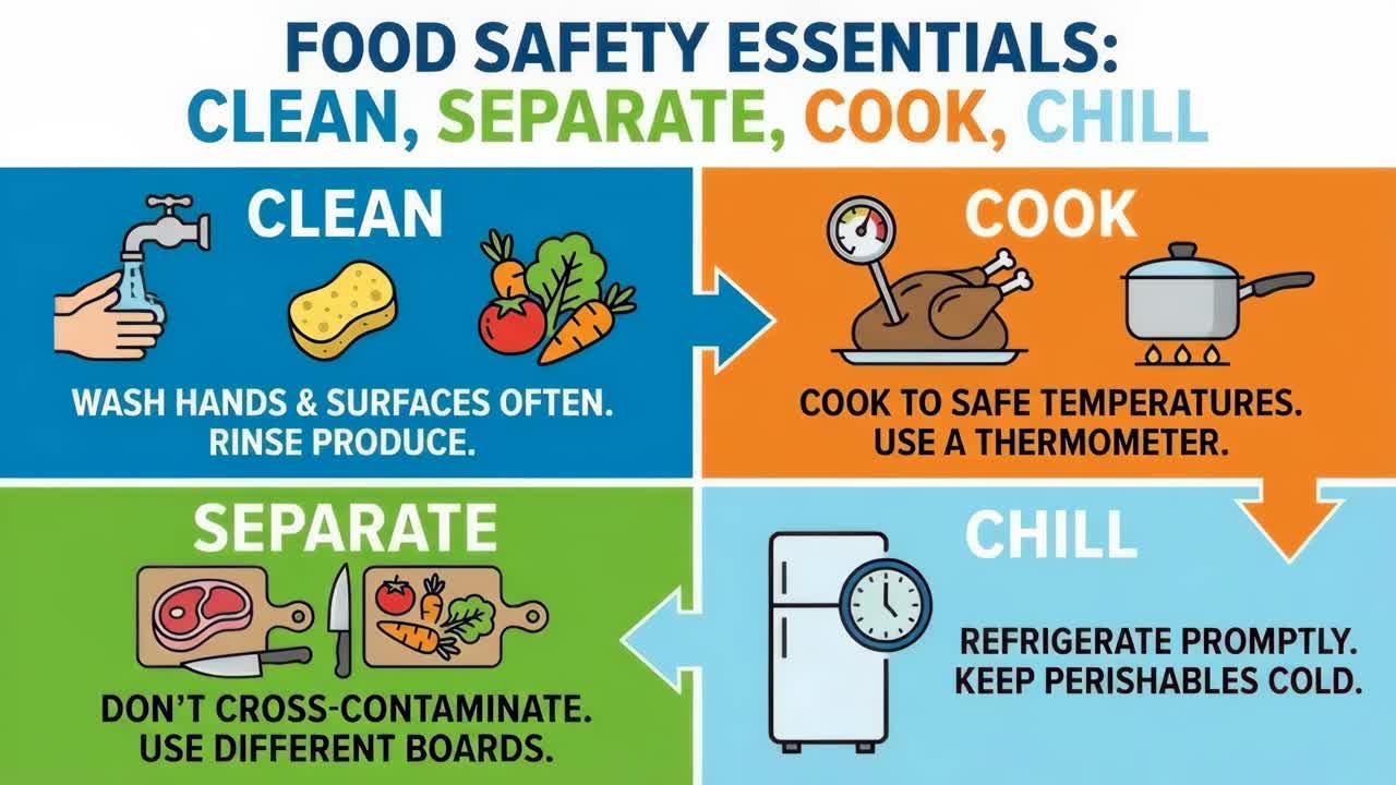 Food Safety Essentials: Clean, Separate, Cook, Chill
