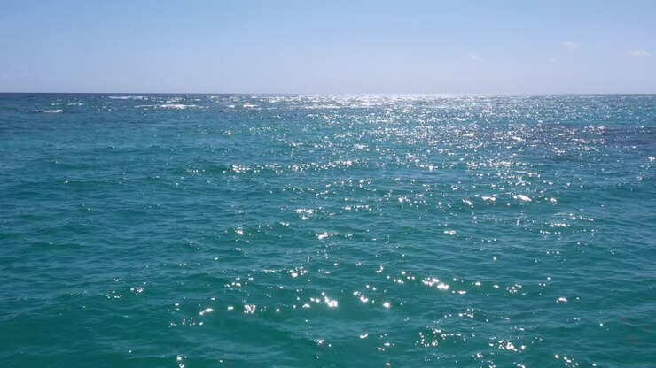 océano atlántico con arrecifes y aguas turquesas, destinos del caribe. vista aérea de arriba