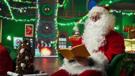 santa claus reading a book