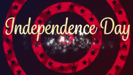 Glowing-spots-over-Independence-day-text-against-stars-on-spinning-circles