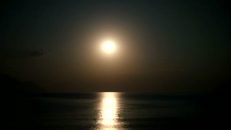 full moon rise over sea 4k