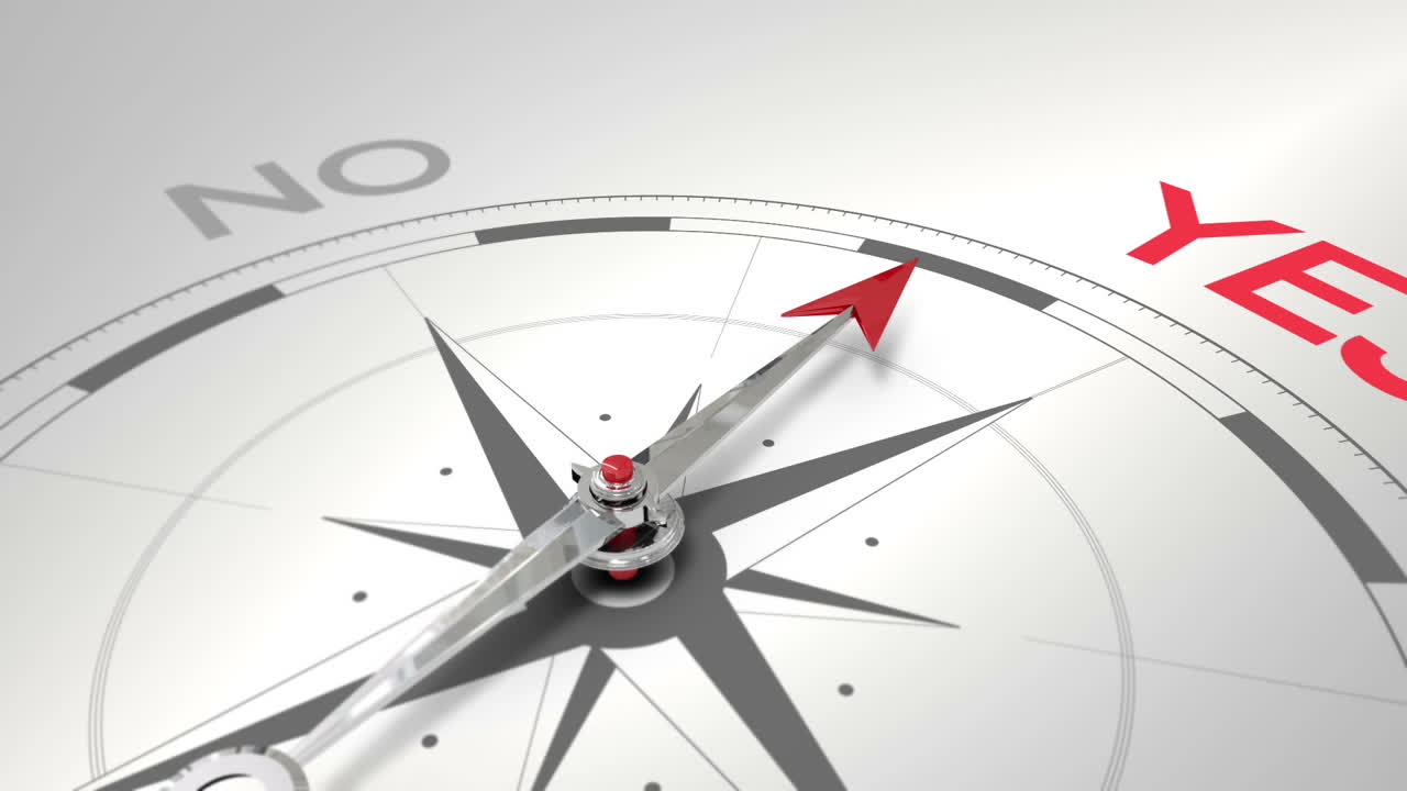 la brújula apunta a sí