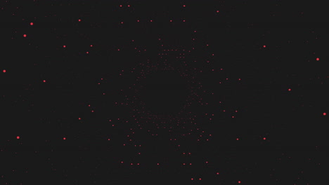 composición enigmática fondo oscuro con puntos rojos suspendidos