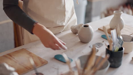 cerámica, escultura y pequeña empresa propietaria mujer