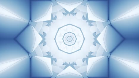 futuristic, sleek and modern faceted star abstract - hypnotic minimalism, seamless looping kaleidoscope corridor background - great for relaxing melodic psychill, time lapse chillout vj music videos