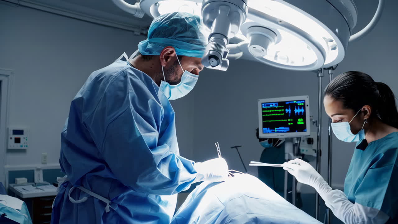 수술실에서 수술 절차