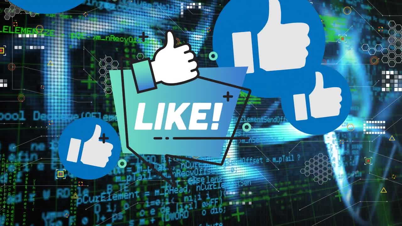 데이터 처리 및 dna 스트랜드에 대한 아이콘과 같은 텍스트의 애니메이션