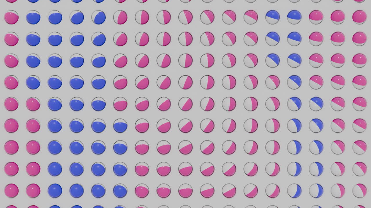 Abstract Grid of Blue and Pink Color-Shifting Circles