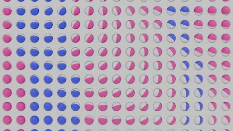 abstract grid of blue and pink color-shifting circles