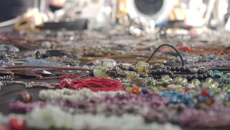 colorful jewelry display at a street market