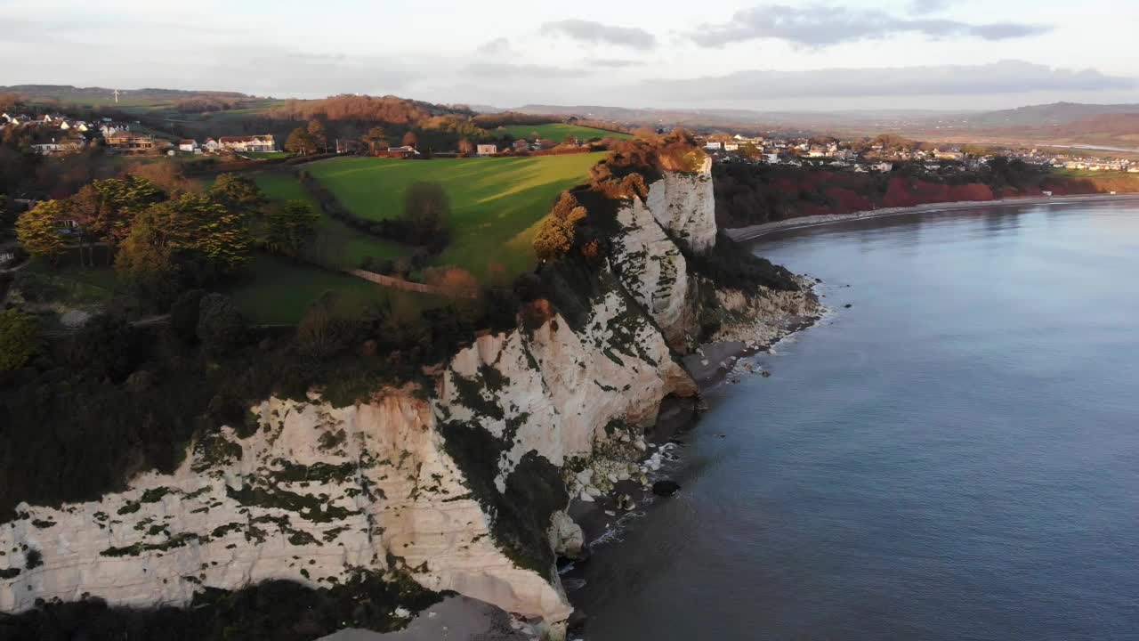 Aerial View of Dramatic Cliffs and Coastline