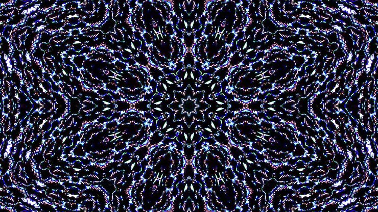 Beautiful abstract kaleidoscope that shines, a radiant light that regulates the subtle movements