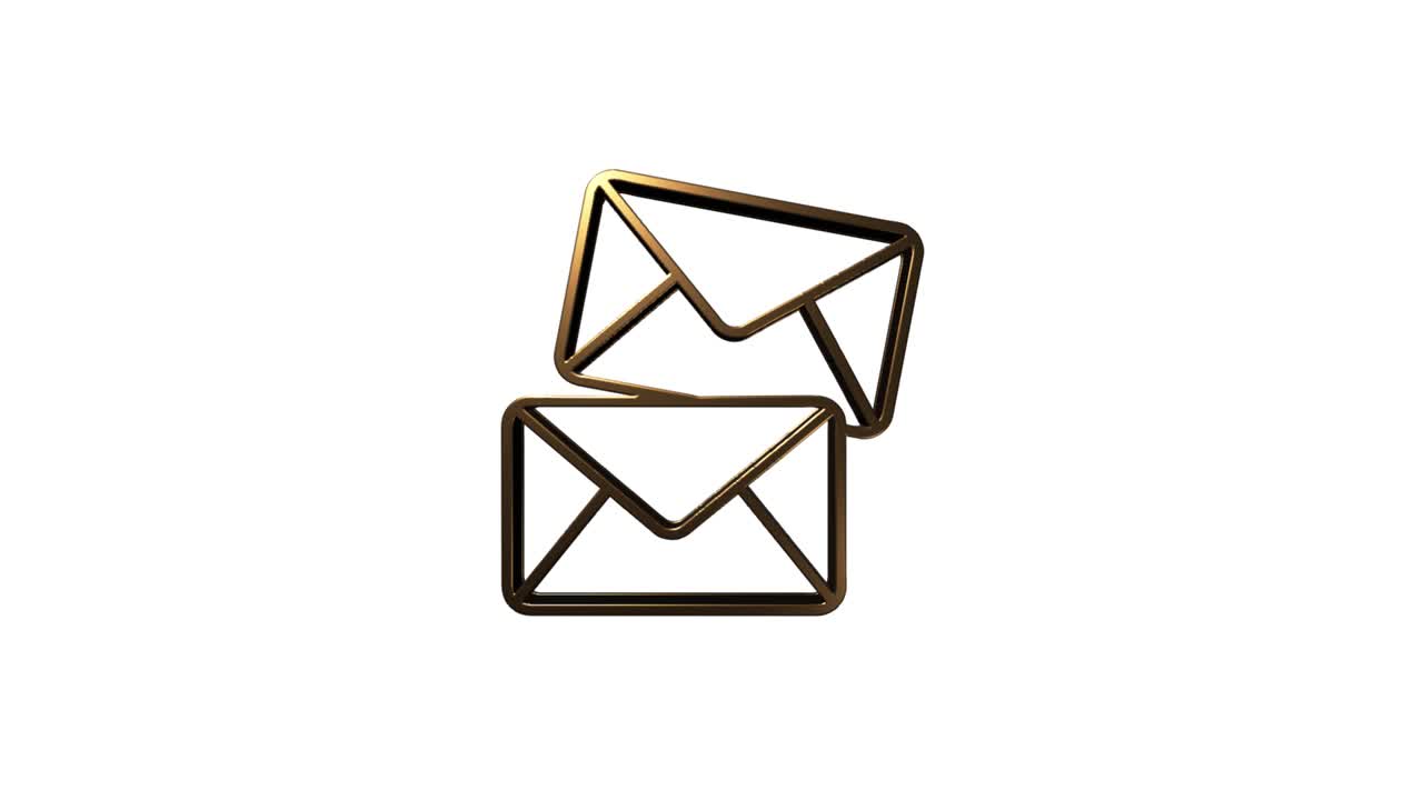 redes sociales diseño de íconos de oro 3d. esquema de icono web. gráficos en movimiento.