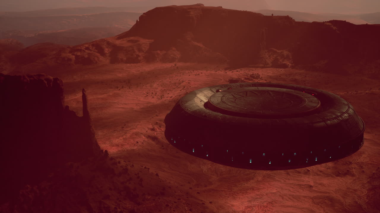 UFO over Martian Desert