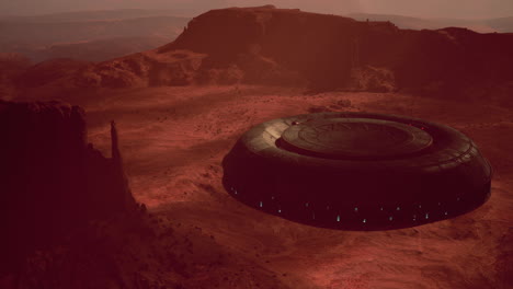 ufo over martian desert