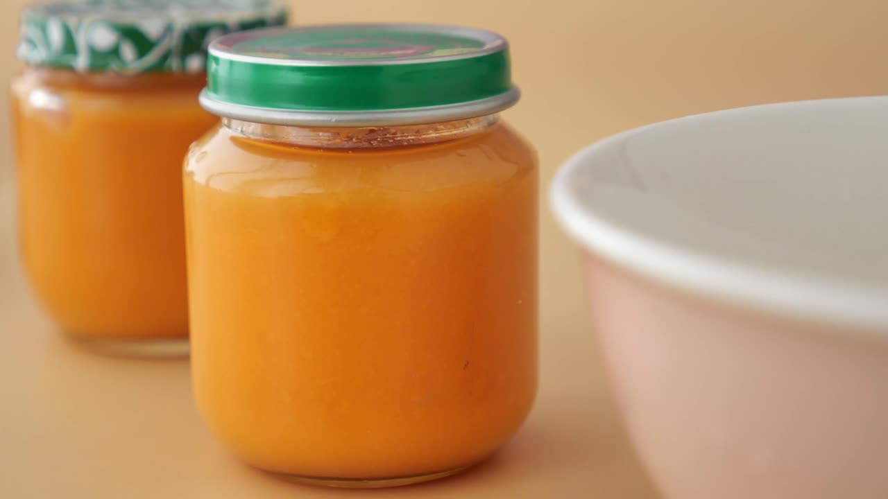 Baby Food Jars on a Table