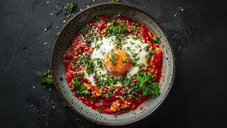 shakshuka - middle eastern egg dish with tomatoes and spices