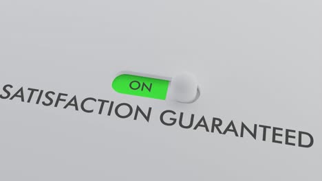 encendido del interruptor de garantía de satisfacción