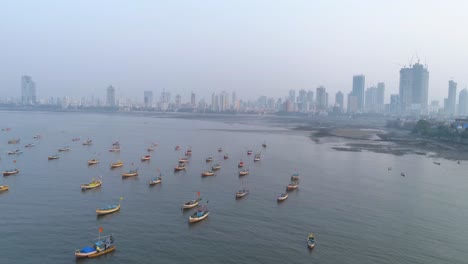 a drone shot at bandra worli sea link seen from an aerial view in slow motion