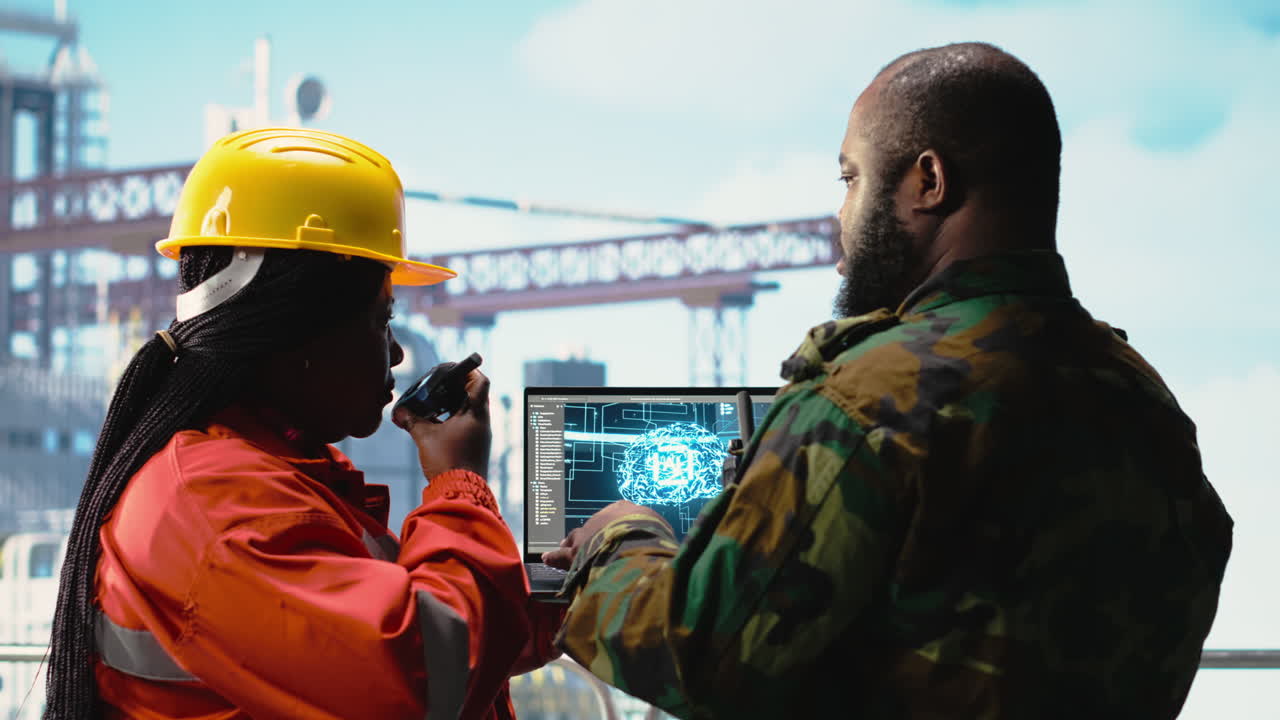 Vertical video Military unit on offshore rig using AI automated counter terrorism systems