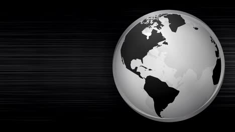 world globe planet earth on brushed metal industrial dark background, infinite loop