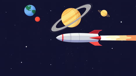rocket flying in space