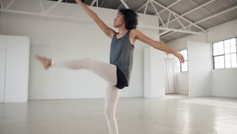 dance, energy and freedom with a woman in a studio