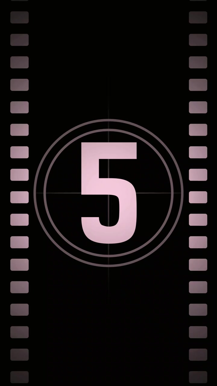 Retro Film Countdown from Ten to Zero with Film Strip