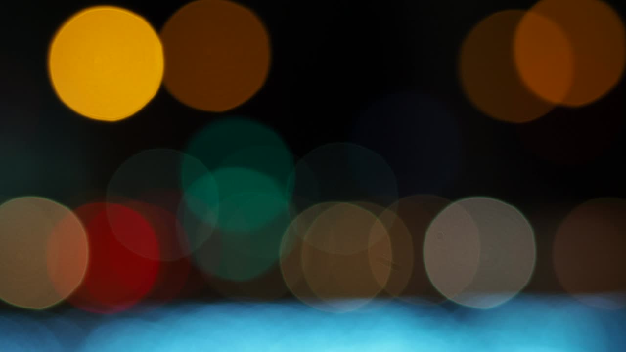 blur focus of light on black background from lamp in night on christmas before new year 2018 so beautiful romantic holiday