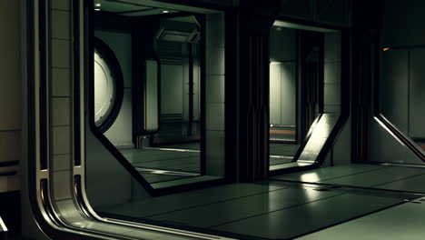 interior futurista de la base espacial