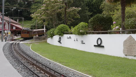 vintage train in a mountain village