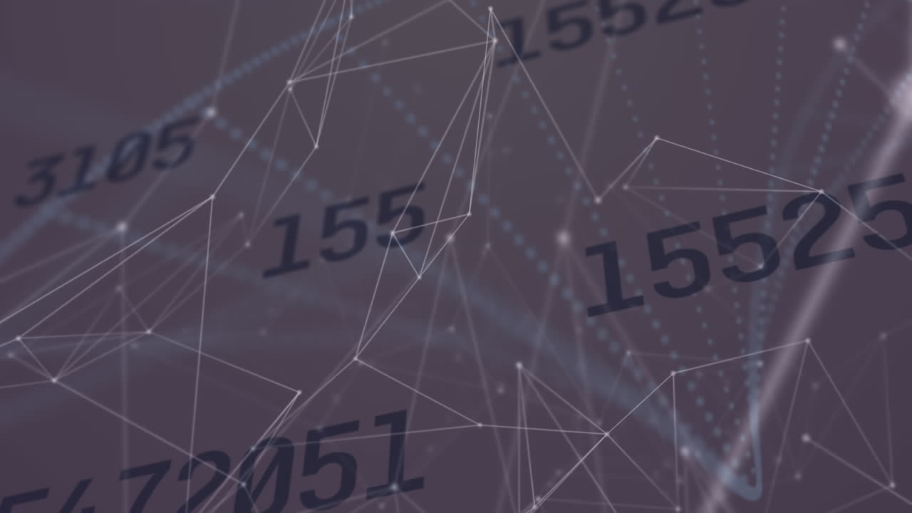 animación de la red de conexiones con números cambiantes