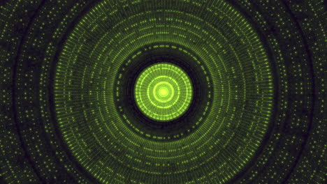 una espiral simétrica de círculos naranjas brillantes crea un patrón cautivador