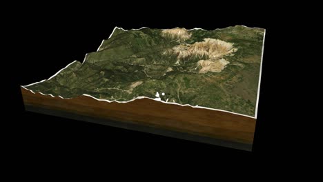 el gran cañón de estados unidos mapa de terreno 3d renderizado animación de bucle de 360 grados