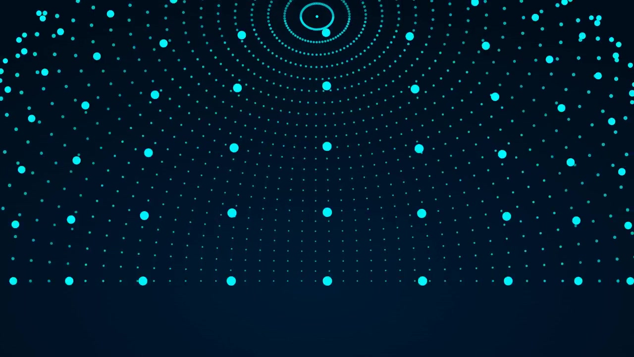 Abstract Digital Dome Made of Glowing Blue Particles