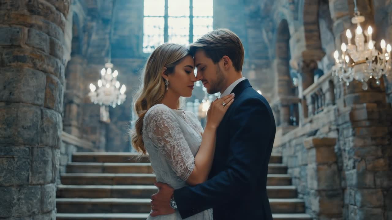 Görkemli Bir Şatoda Romantik Düğün Anı