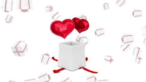 regalo de san valentín con globos de corazón