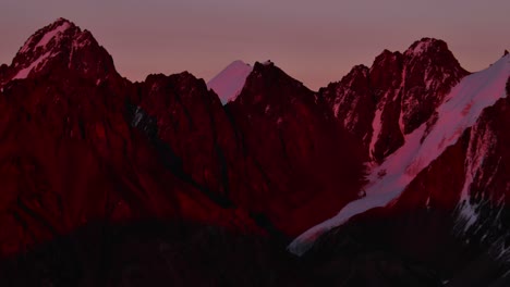 sunset mountains glaciers rocks time lapse panorama