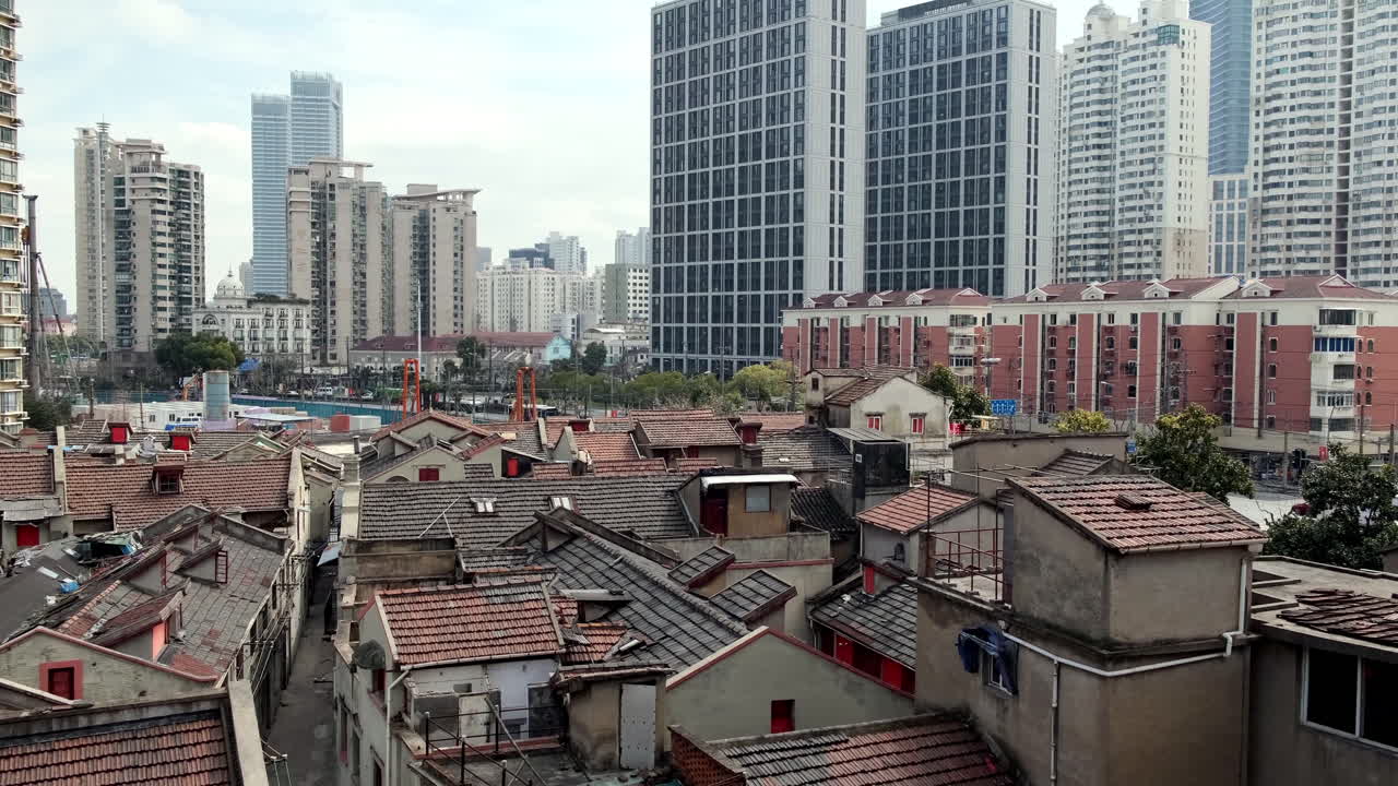 Urban Cityscape with Old and New Buildings