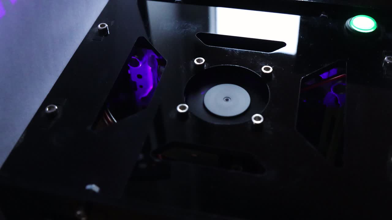 The top of laser engraver machine while engraving