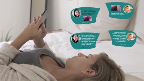 relaxing in bed with phone