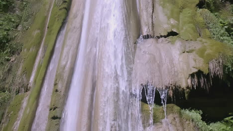 close-up waterfall in a forest