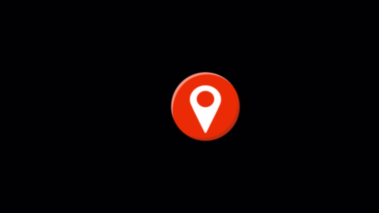 Red Location Pin Icon on Black Background